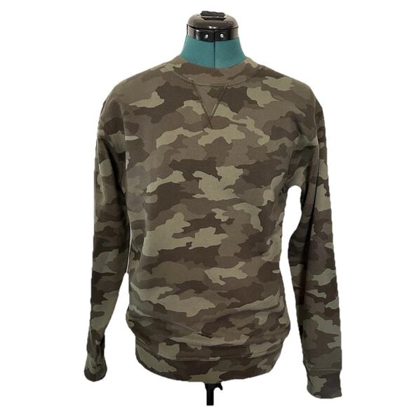 Lululemon All Yours Crew Fleece Pullover Sweatshirt Womens Sz 4 Green Camouflage - Picture 1 of 6